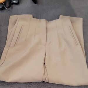 Zara Tan Dress Jumpsuit Tailored Elegance